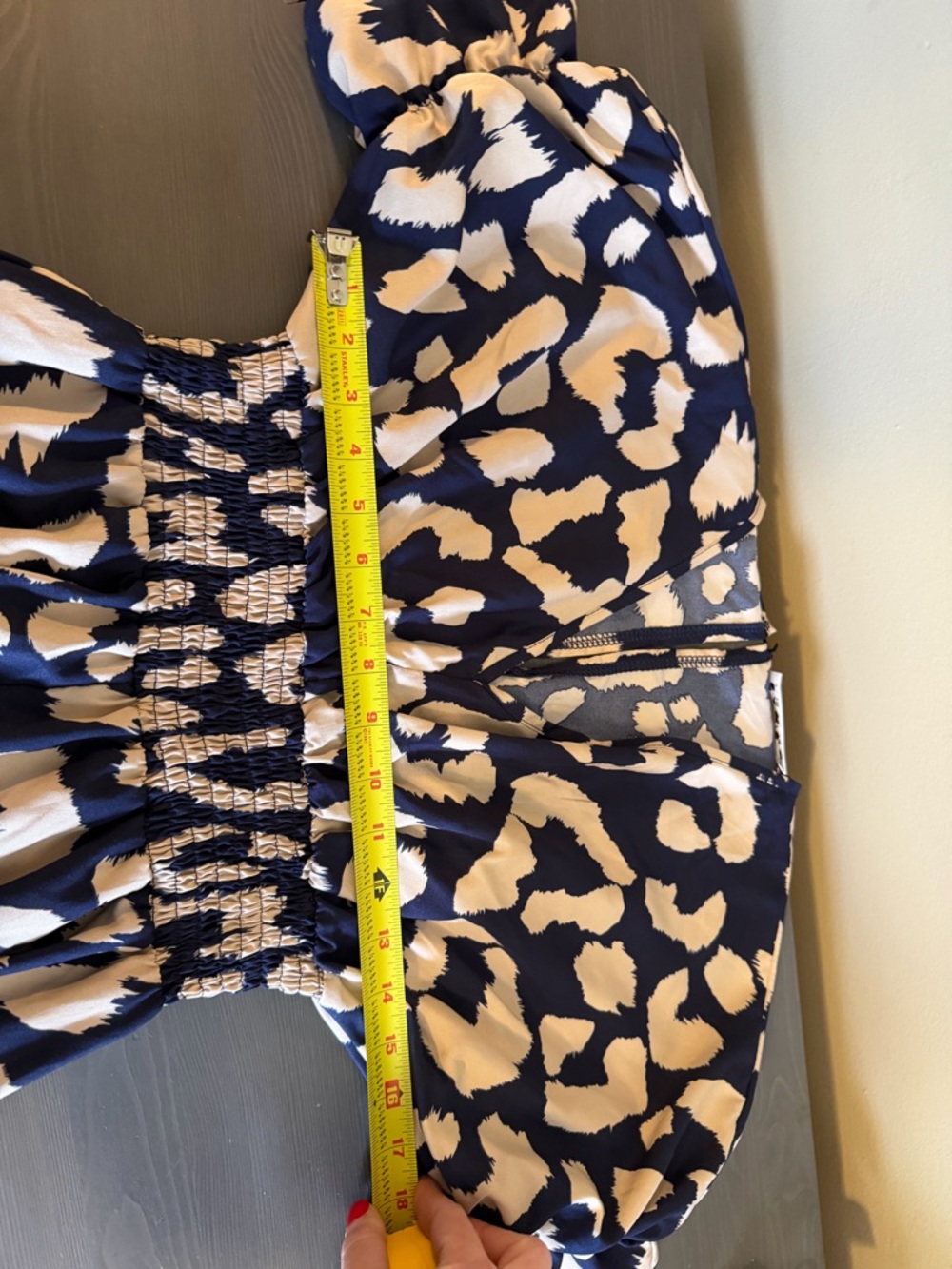 Kate Hewko Navy & Cream Printed Wide-Leg Jumpsuit - Picture 7 of 8